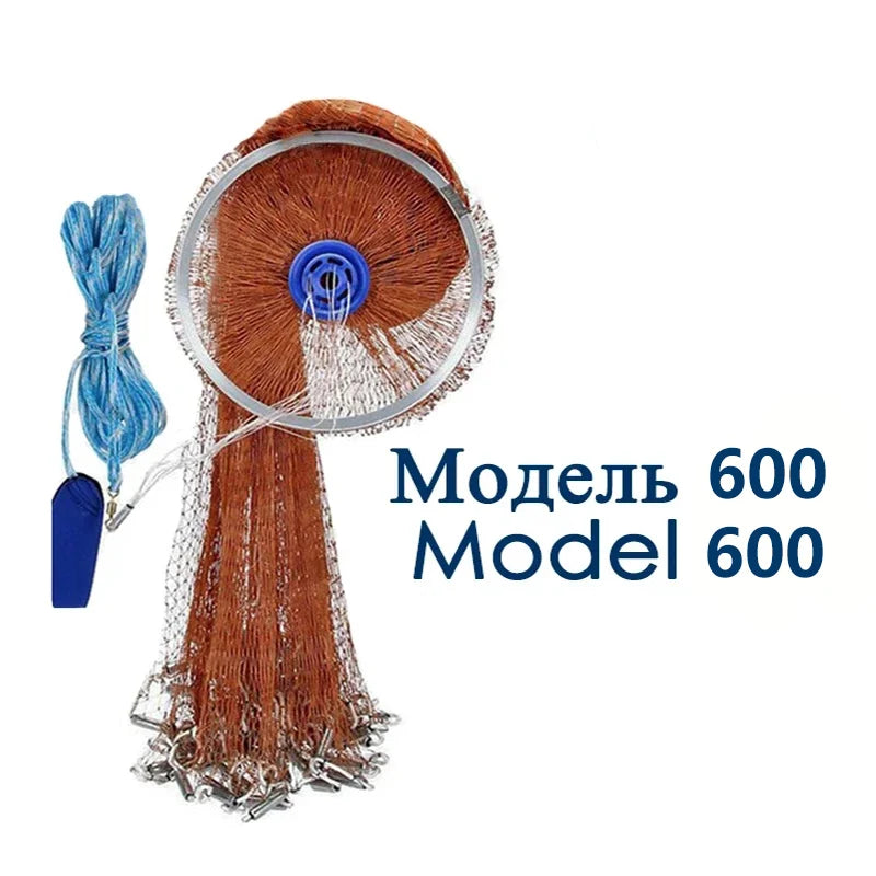 Lawaia Cast Net American Style Strong Braided Cable Hand Throw Fishing Net Aluminum Ring or Blue Ring Cast Network