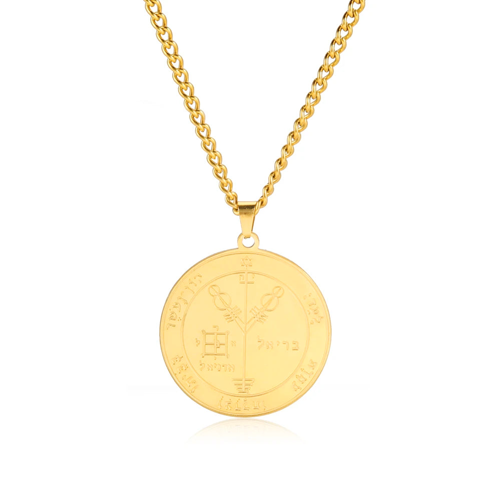 Schlüssel von Solomon Amulett Talisman Männer Halskette Erste Zweite Fünfte Siebte Pentagramm Der Jupiter Venus Mar Mond Halsketten Schmuck