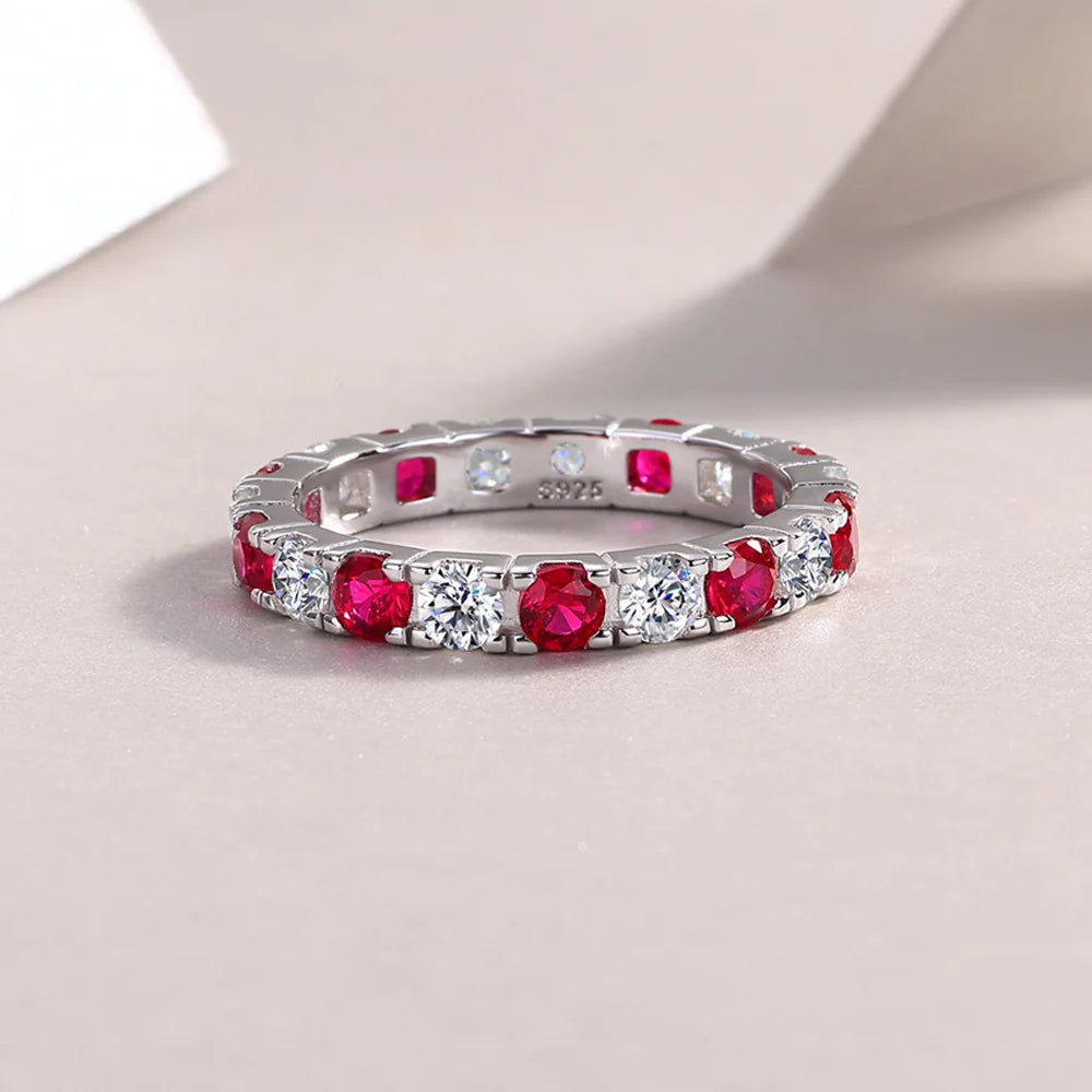 Serenity 3mm D Color Moissanite Rings Women Anniversary Gift S925 Sterling Silver Rings Sapphire Ruby Emerald Bands Fine Jewelry - Madeinsea©