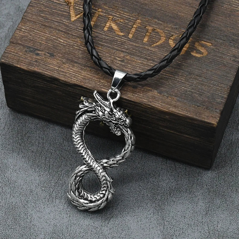 Retro Ouroboros Drache Anhänger Motorrad Party Punk Gelenk Schlange Halskette Party Männer Frauen Geschenk Schmuck