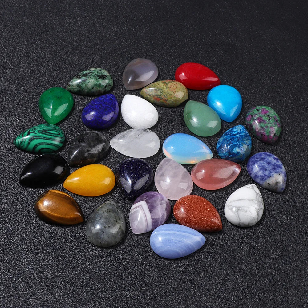 18X25MM Multi-color Natural Stone Cabochon Water Drop Shape Agat Quartz Opal Cabochons Stone For Jewelry Making DIY Accessories