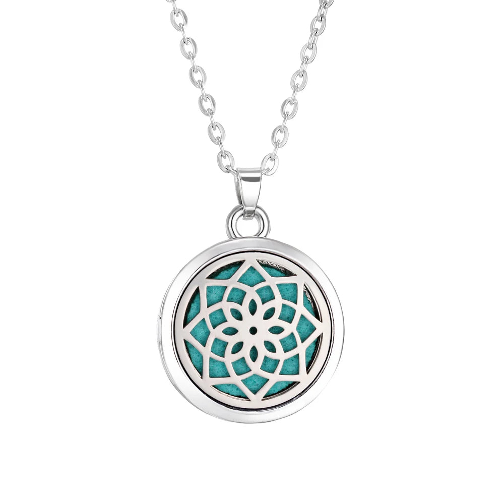 Tree of Life Aromatherapy Necklace Perfume Essential Oil Diffuser Alloy Stainless Steel  Locket Pendant Aroma Diffuser Necklace - Madeinsea©