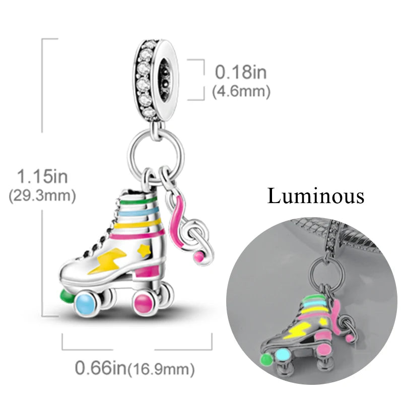 2024 neue 925 Sterling Silber Charms Glühwürmchen Sterne Glühende Leuchtende Charme Perlen für Original Anhänger Armbänder DIY Schmuck Geschenk