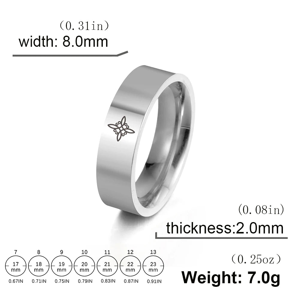 HIPEE Trend Viking Celtics Witch Knot Ring for Women Stainless Steel Couple Rings Amulet Talisman Jewelry Christmas Gifts