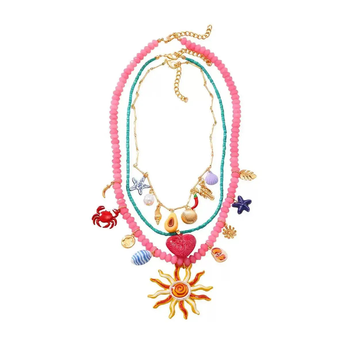 ZAA Fashion Personalized Sun flower multi-layer Necklace