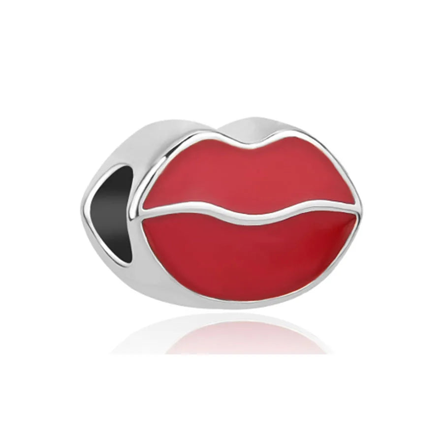 New 925 Silver Red Color Charm Strawberry Bee perfume Dream Catcher Apple Bead Fit Original Bracelet Jewellery Gift red heart