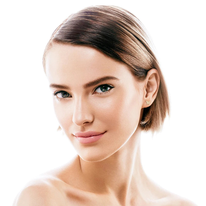 OXTAO 925 Sterling Silver Moissanite Butterfly Earrings Female Jewelry Sparkling Lab Diamond Piercing Earring Gift GRA Certified