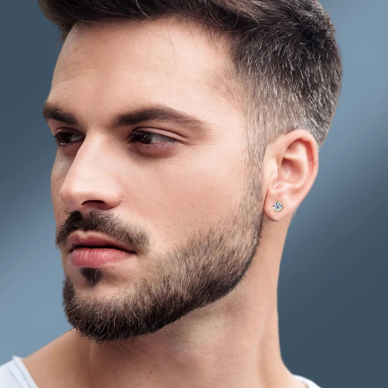 OXTAO D Color 1.0ct Moissanite Stud Earrings for Ladies Real 925 Silver Classic Simple Six Claw Earrings Christmas Jewelry