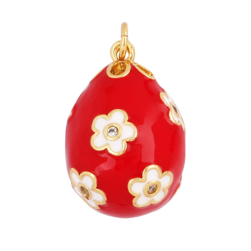 Fashion Newest Colourful Enamel Ball Shape Big Size Charm Pendant,Gold Plated Eye Flower DIY Necklace Jewelry Accessories L04