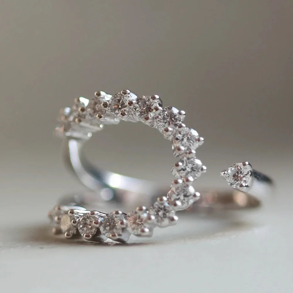 COSYA 0.78CT All Moissanite Ring 100% S925 Silver D Lab Diamond Wedding Twist Open Band For Women Party Fine Jewelry Gift Girl - Madeinsea©