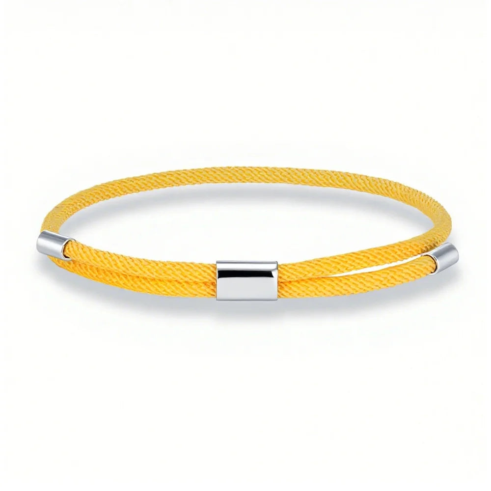 MKENDN Minimalist Durable Unisex Rope Design Stainless Steel Adjustable Braided Rope Bracelet for Men Women Couple Jewelry Gifts