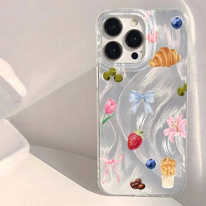 Fashionable Unique Heart Flower Pattern Case for Samsung Galaxy S25 S24 S23 S22 Ultra Plus S21 FE A55 A35 A15 A34 A54 A16 Cover