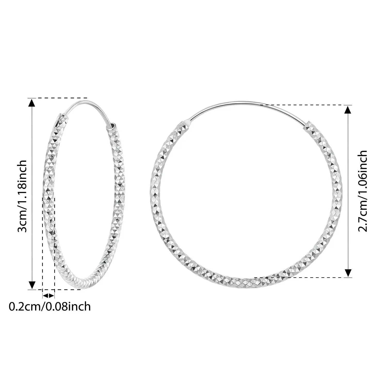 WOSTU Big Statement Twisted Hoop Earrings For Women Girl, 30mm 925 Sterling Silver Large Braided Circle Earrings Minimalist Gift