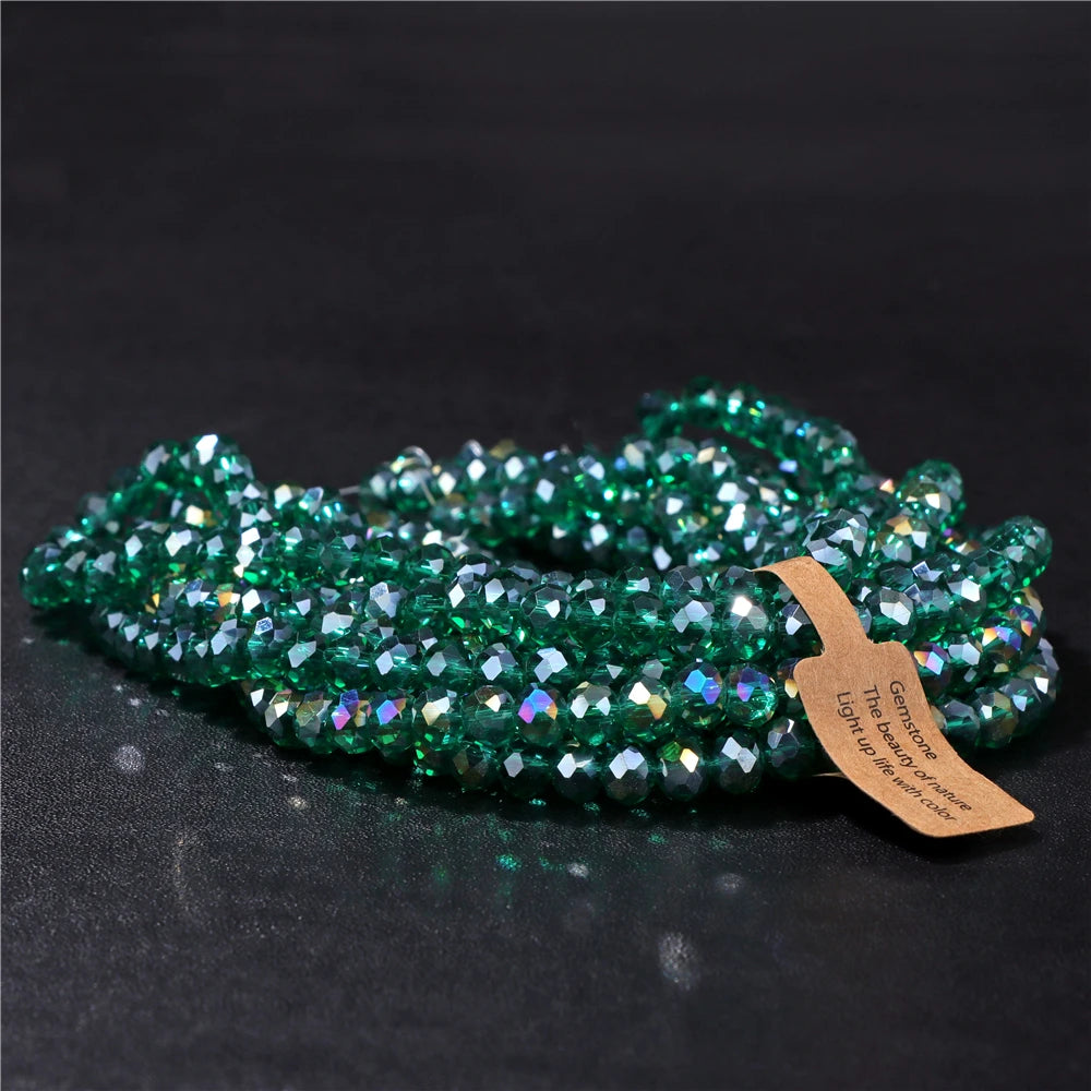 Wholesale 5 strand/lot Faceted Austrian Crystal Bead Rondelle Loose Spacer AB Color Glass Beads For Jewelry Making  Accessories