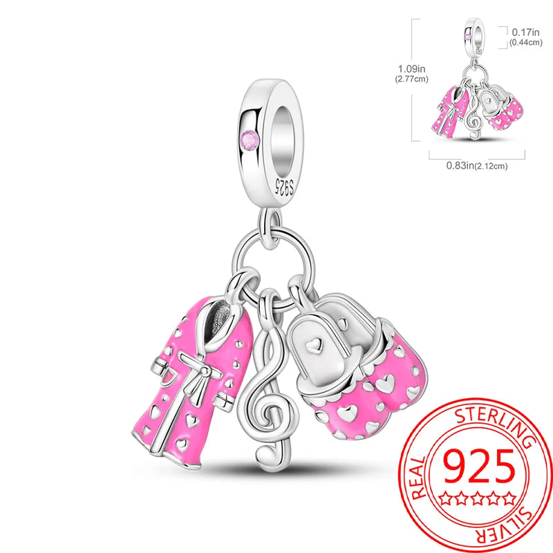 New Collection 925 Sterling Silver Winter Series Skating Ice-skate Charm Charms Fit DlY Bracelet Necklaces Jewelry Fine Gifts