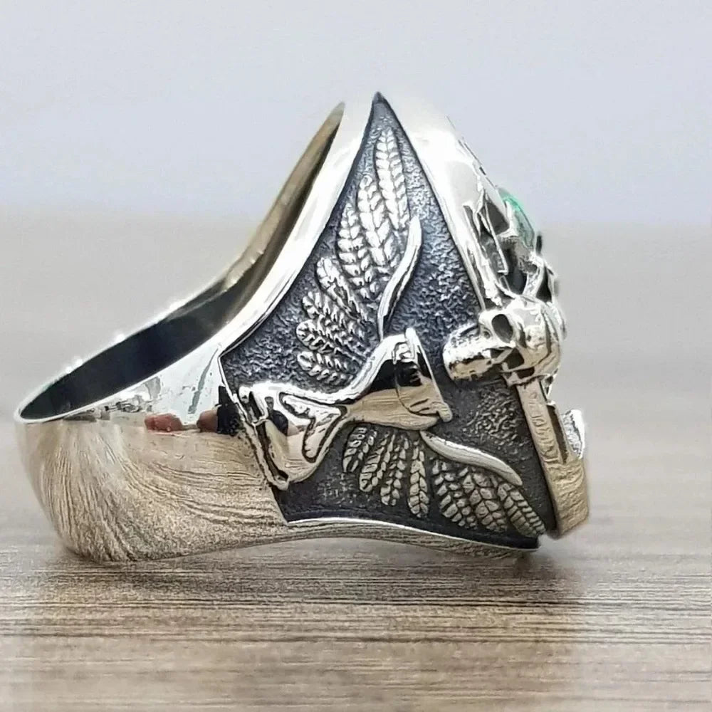 Silver Color Female Ring Memento Mori Skull Head Ring Men Ring Jewelry Accessories Anillo Acero Inoxidable Mujer Кольцо Женское
