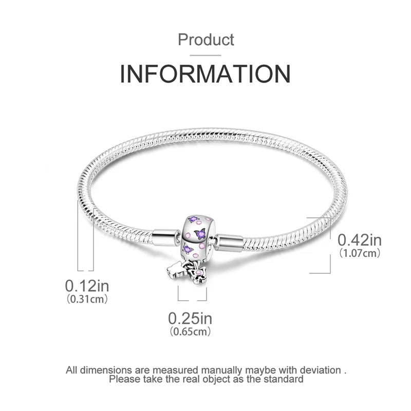 New Original 925 Sterling Silver Bracelet Heart Butterfly Bracelet For Women Fit Original Bracelet Charms Beads Jewelry DIY Gift
