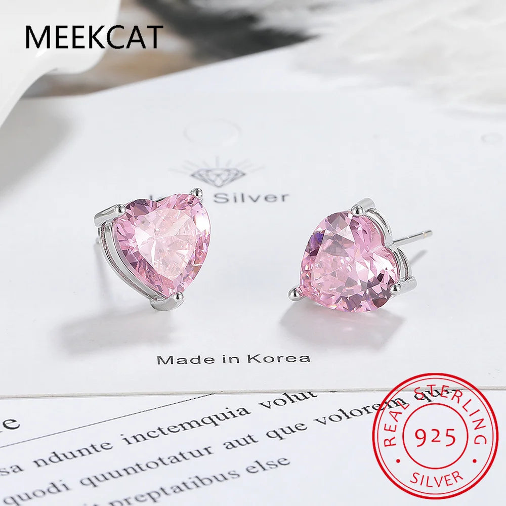 1CT 2CT 4CT Heart Cut Moissanite Stud Earrings for Women Luxury Quality Lab Diamond S925 Sterling Silver Bride Jewelry Brincos