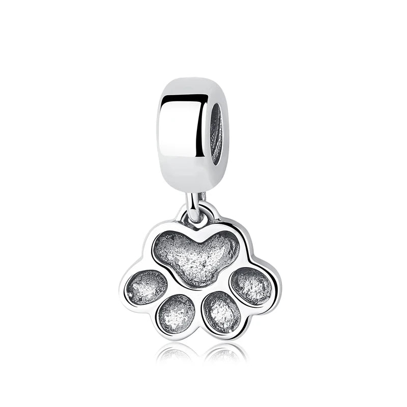 Original 925 Sterling Silver Charms Love Pets Dog Cat Paw Print Pendant Beads Fit Brand Bracelets Necklaces Women DIY Jewelry - Madeinsea©