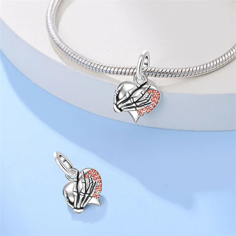 2025 New 925 Silver Rose Romantic Butterfly Skull Charms Beads Fit 3mm Original Bracelet DIY Jewelry Valentine's Day Gift