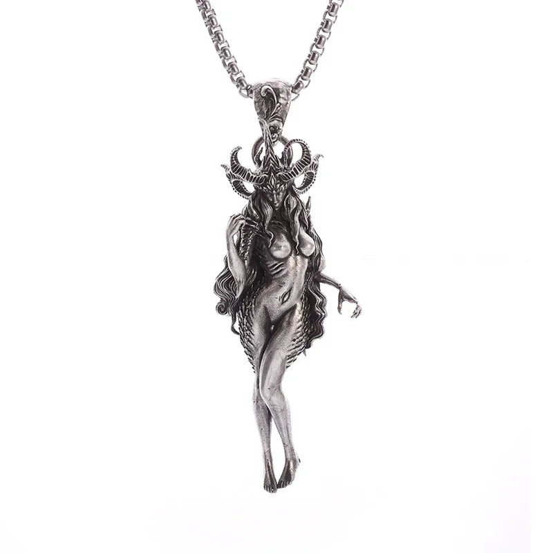 Gothic Vintage Reaper\\\\'s Scythe Necklace Life Ghost Devil Pendant Men\\\\'s Personality Halloween Trend Charm Jewelry Gift