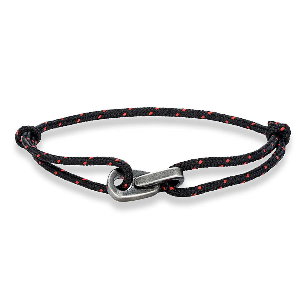 MKENDN Vintage Oxidized Black Chain Link Rope Bracelet Men Women Stainless Steel Motorcycle Jewelry Water Drop Accessories Gifts