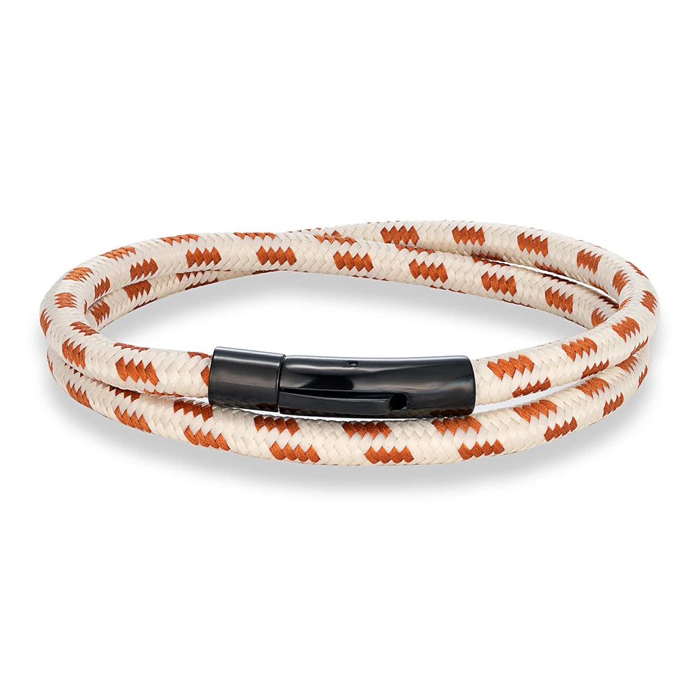 MKENDN 5 mm geflochtenes Nylonarmband für Damen und Herren, Edelstahlknopf, Schmuck, Unisex-Geschenk für Paare, klassisch schlichtes Design