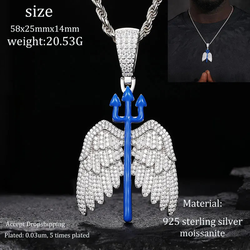 TUHE Unisex 925 Pipe Pendant Necklace Iced Out Moissanite Gold Silver Color Charm Hip Hop Fine Jewelry