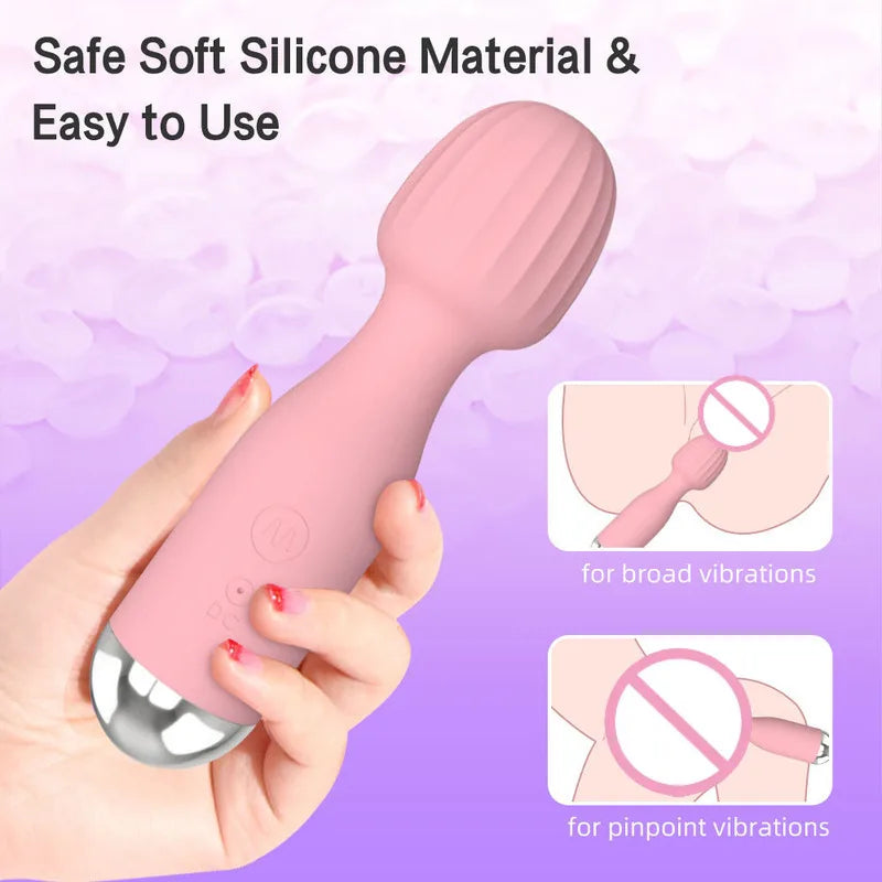 10 Vibrator Modes Strong Vibration Mini Magic Stick USB Charging Massager Clitoris G-Spot Vibrators Sex Toy For Women Adults 18