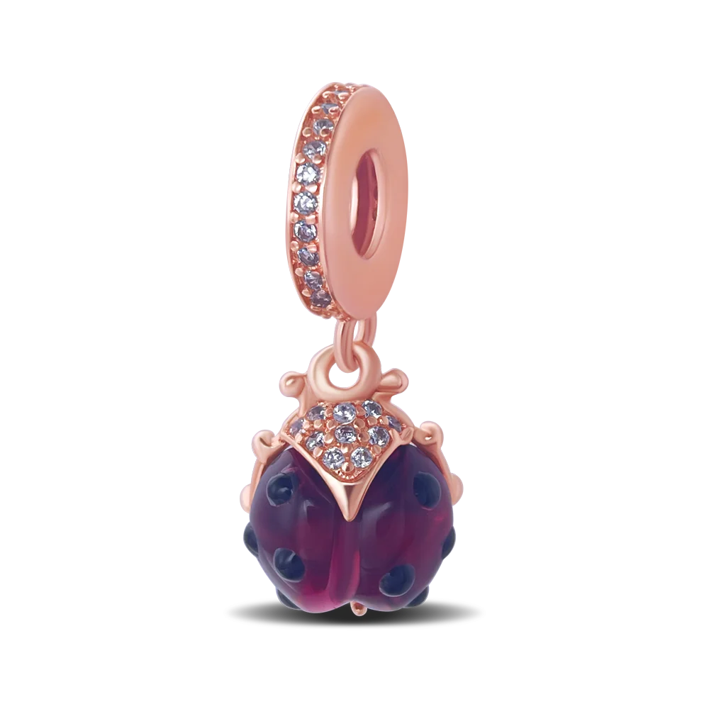 925 Sterling Silver Real Rose Gold Pink Octopus Summer Turtle Heart Dangle Charm Fit Original Bracelet Necklaces Bracelet Girl