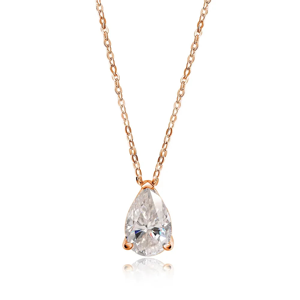 Serenty 1-4ct Pear Cut D VVS1 Moissanite Necklace for Women Gift Pure S925 Sterling Silver Water Drop Pendant NecK Chain Jewelry - Madeinsea©