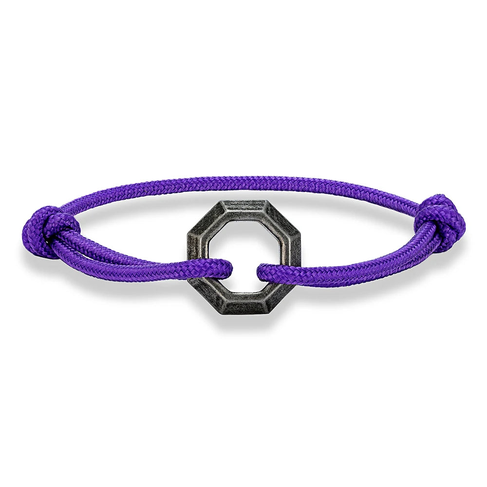 MKENDN New Mens Bracelet with Stainless Steel Rings Adjustable Rope Bracelet Men Women Waterproof Bracelet Gift For Himself