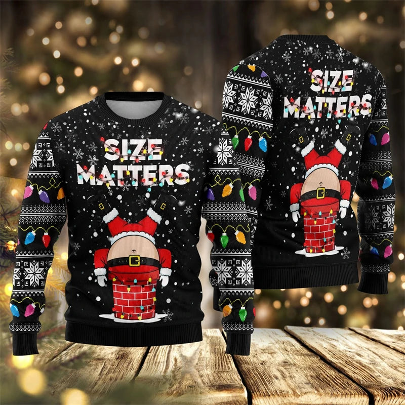 2026 New Santa Claus Graphic Ugly Christmas Sweater Fashion Autumn Streetwear 3D Printed Sweatshirts Loose Breathable Pullovers