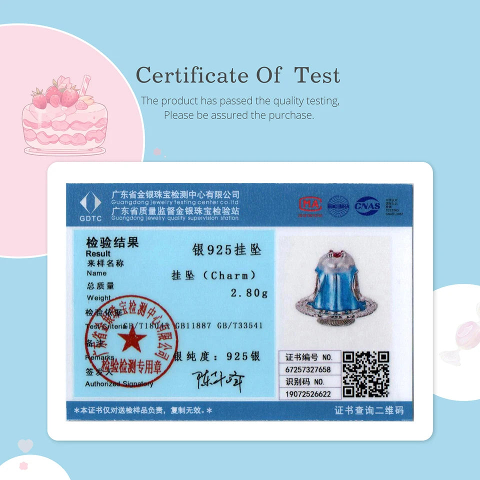 Bamoer 925 Sterling Silver Pink Donut Pendant Colorful Food Charm Candy Beads for Women Teen Sweet Bracelet Jewelry Accessories