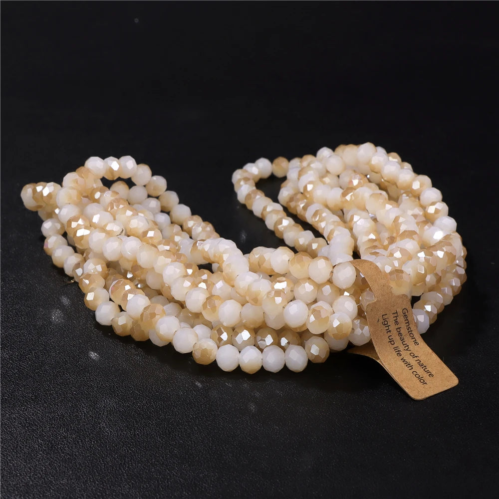 Wholesale 5 strand/lot Faceted Austrian Crystal Bead Rondelle Loose Spacer AB Color Glass Beads For Jewelry Making  Accessories