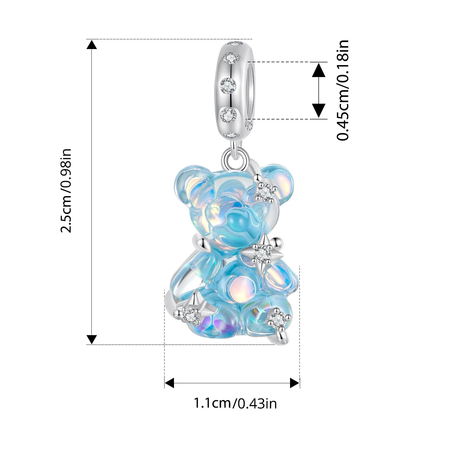 BISAER 925 Sterling Silver Blue Ocean Charm Bead Shell Starfish Turtle Pendant Fit Women DIY Bracelet Fine Jewelry Vacation Gift