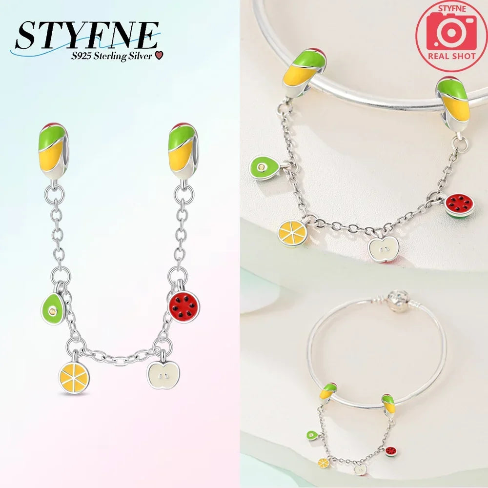 Original 100% 925 Sterling Silver Clasp Clip Bead Star Moon Safety Chain Fit 925 Original Bracelet DIY Jewelry Making Women Gift