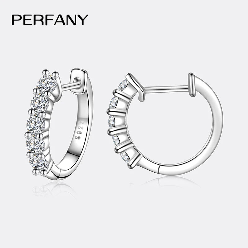 PERMANY 1CT Full Moissanite Earrings for Women S925 Pure Silver Laboratory Certified Cultivation Diamond Luxury Party Jewelry - Madeinsea©