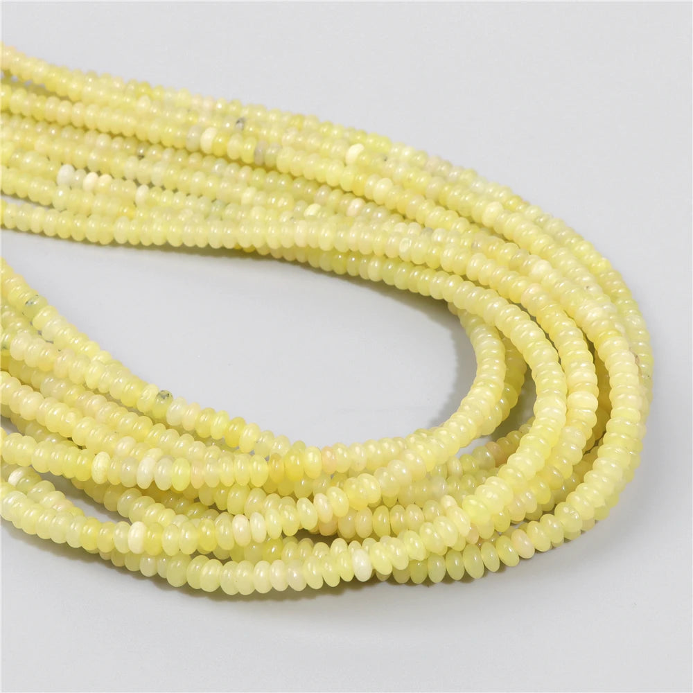 Natural Flat Round Stone Beads Abacus Shape Jaspers Quartzs Gems Beads For DIY Necklace Earrings Jewelry Making Accessori 2*4mm