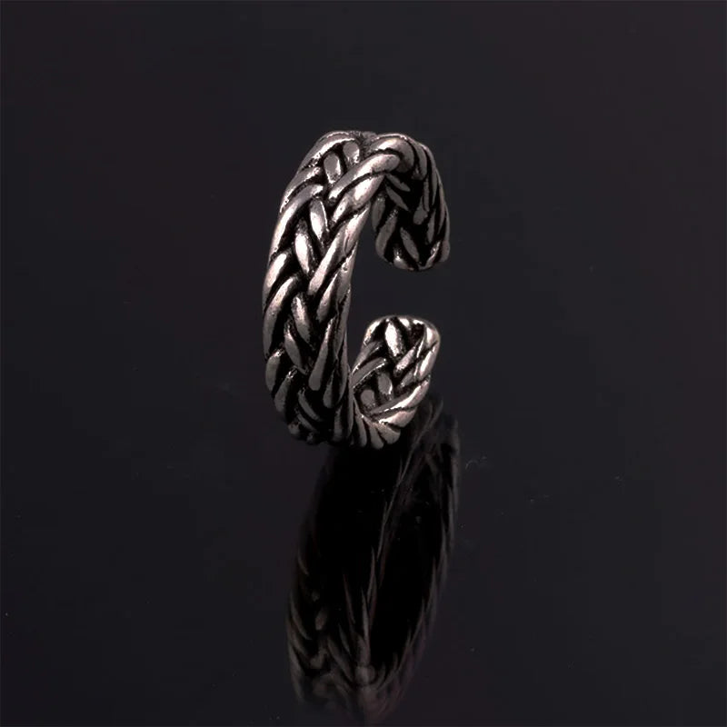 Retro Hemp Twine Rope Ring For Men Punk Gothic Rock Hiphop Open Ring Unisex Accessories Handmade Designer Jewelry Gift For Lover