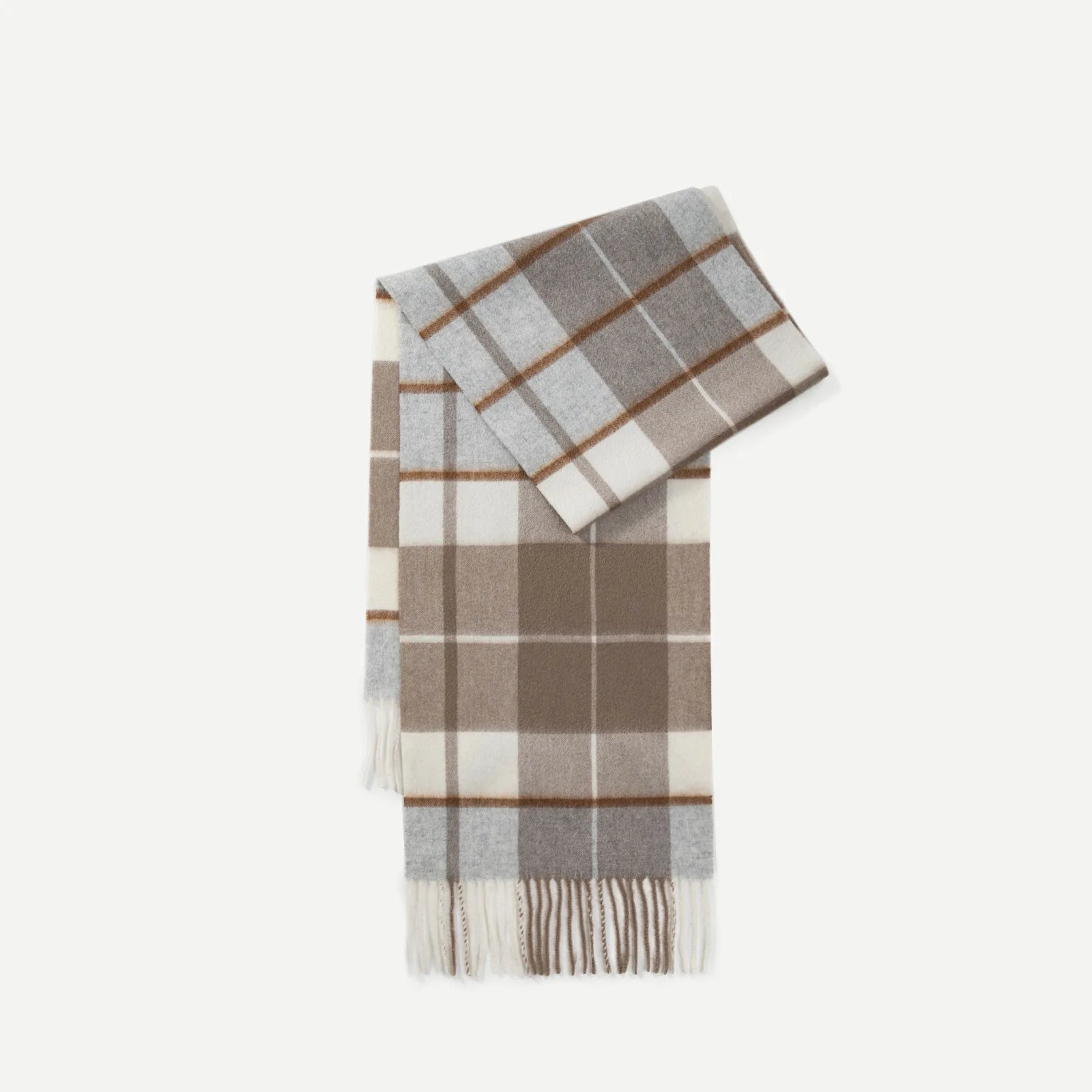100% Wool Plaid Scarf for Women Winter Warm Tassel Shawl European Style High End Cozy Wrap【Colors】
