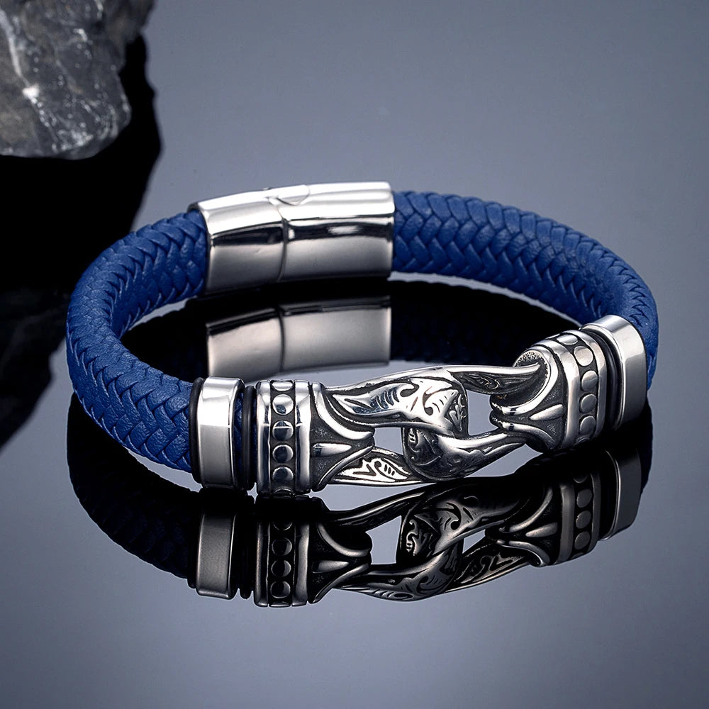 MKENDN Luxury Infinity Knot Braided Leather Bracelet For Men Women Forever Linked Bracelet Valentines Gift for Husband