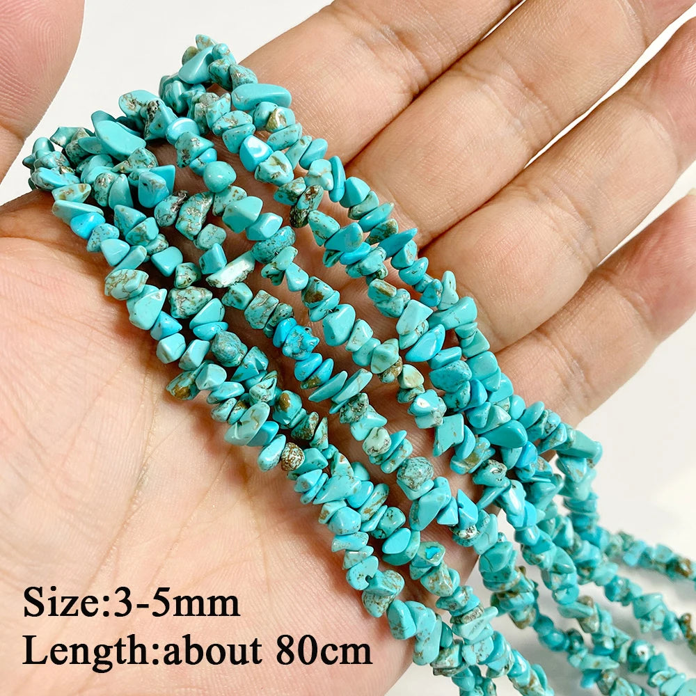 Wholesale Blue Turquoise Stone Beads Round Square Rondelle Irregular Loose Spacer Bead For Jewelry Making DIY Bracelet Necklace