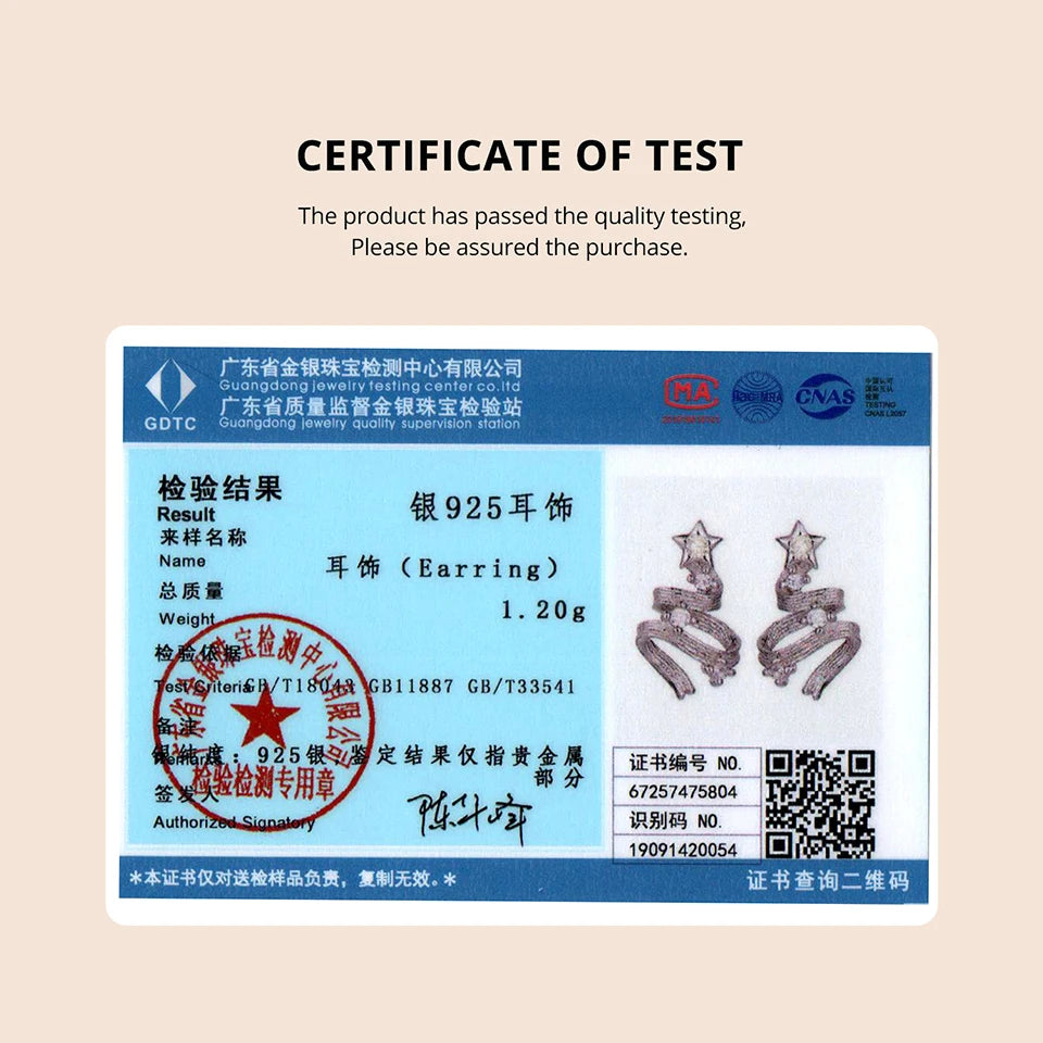 BAMOER 925 Sterling Silver Christmas Tree Stud Earrings, Curved Texture CZ Star Earrings for Women Teens Lovely Xmas Gift