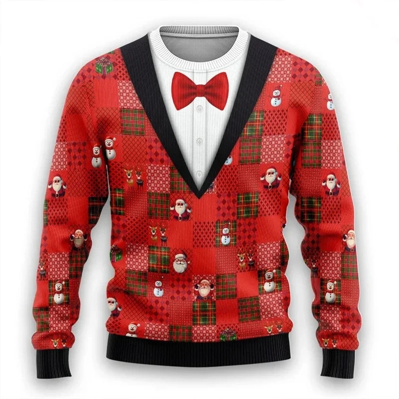 Christmas and winter Christmas sweater, ugly sweater, informal and stylish Christmas neck for men and women 3D