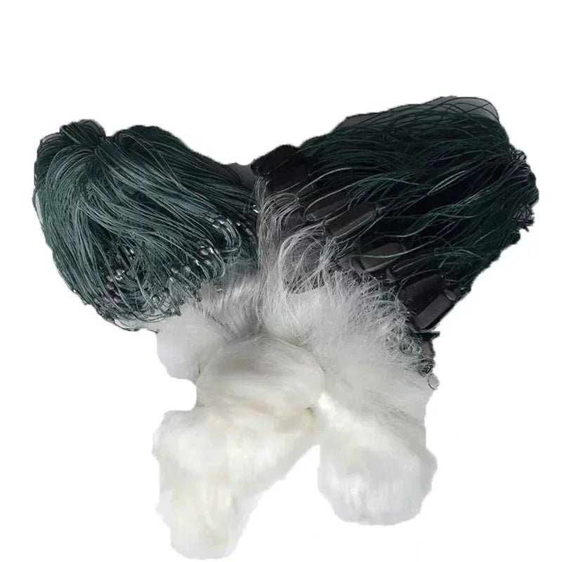 Lawaia 30M Fischernetz, 3-lagig, Fischfalle, weiße Seide, Kiemennetz, Angelzubehör für den Außenbereich, 1,5 m/3 m hoch