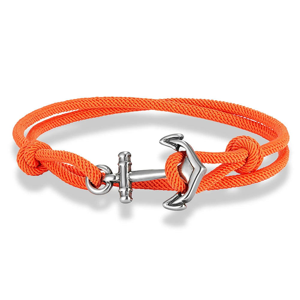 MKENDN Nautical Style Men Anchor Bracelet Handmade Adjustable Surfering Rope Braslet Unfading 3mm Thin String Braclet Homme