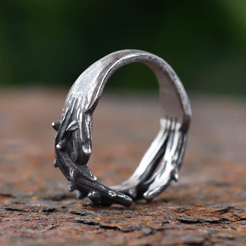 2024 New Personality 316L Stainless Steel Irregular Thorns Couple Ring Retro Finger Anels For Man Women Lovers Jewelry Gift