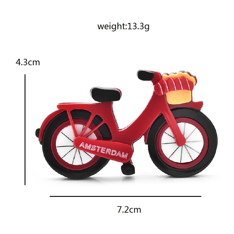 Wuli&amp;baby Broches de vélo en acrylique pour femmes, jolies broches de vélo, 2 couleurs, intéressantes, décontractées, pour fête, cadeaux