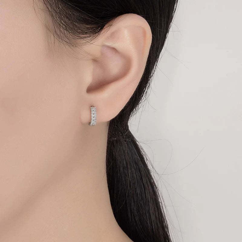 PERFANY 0.14CT Moissanite Earrings for Women S925 Pure Silver Laboratory Cultivated Diamonds Fashion Wedding Jewelry Party Gifts - Madeinsea©